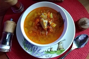 Куриный гороховый суп из мультиварки