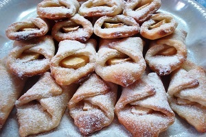 Творожное печенье с карамелизированными яблоками